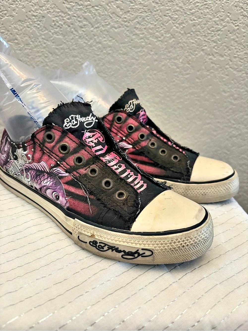 Ed Hardy Graphic Canvas Sneakers US 6